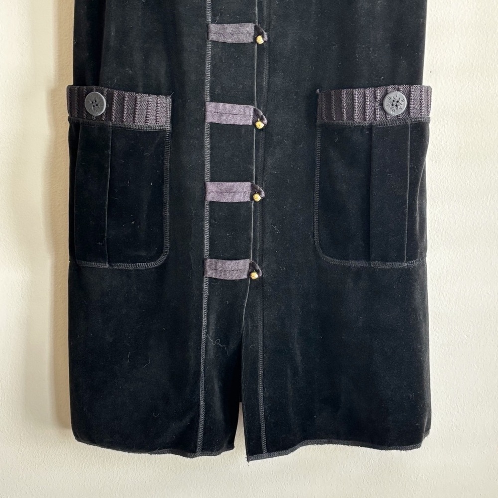 Sonia Rykiel Vintage Velvet Button Front Sleeveless Jumper Dress Small Luxury - Picture 3 of 6